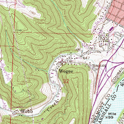 Topographic Map of Wegee, OH