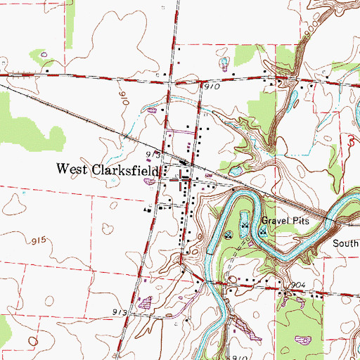 Topographic Map of West Clarksfield, OH