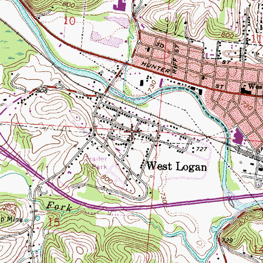 Topographic Map of West Logan, OH