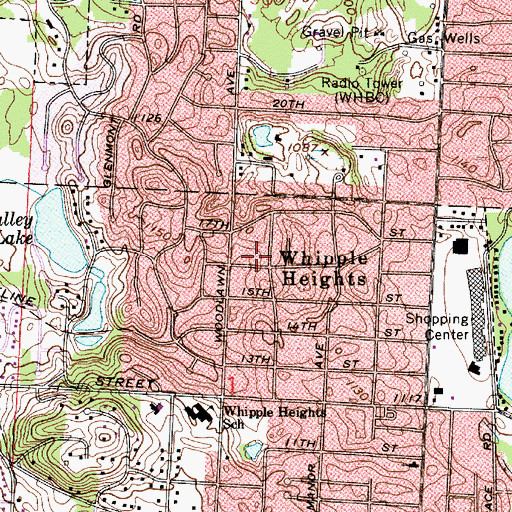 Topographic Map of Whipple Heights, OH