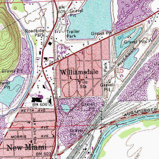 Topographic Map of Williamsdale, OH