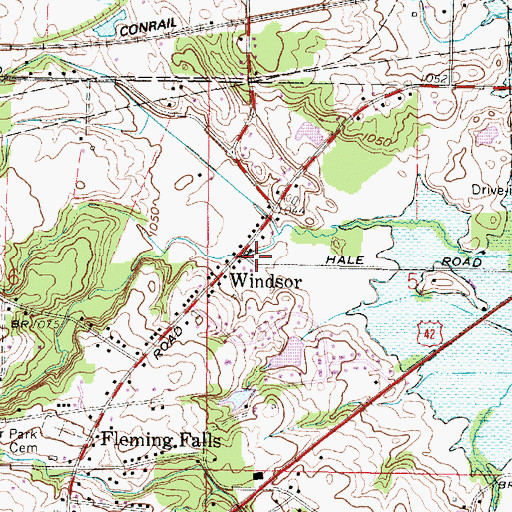 Topographic Map of Windsor, OH