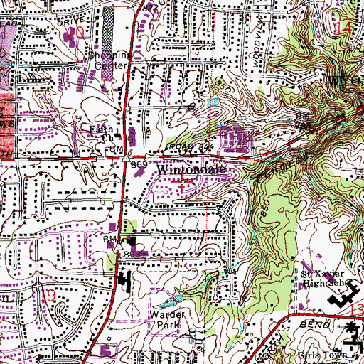 Topographic Map of Wintondale, OH