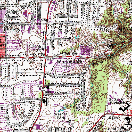 Topographic Map of Wintondale, OH