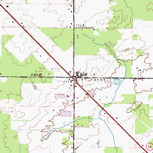 Topographic Map of Yale, OH