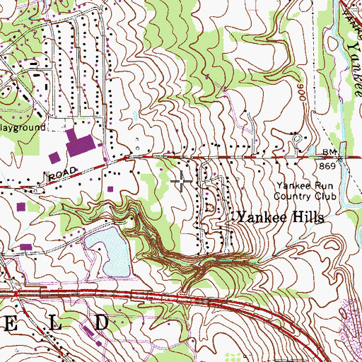 Topographic Map of Yankee Hills, OH