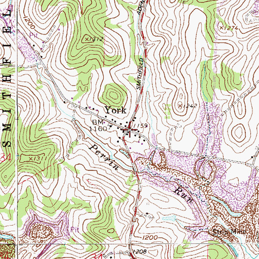 Topographic Map of York, OH