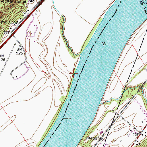 Topographic Map of Infirmary Landing, OH