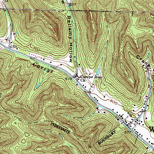 Topographic Map of Carey Run School (historical), OH