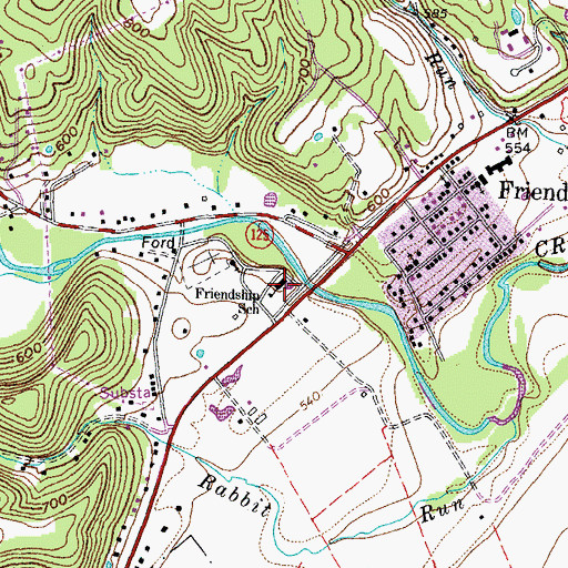 Topographic Map of Friendship Elementary School, OH