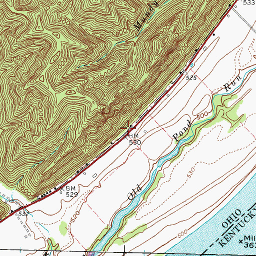 Topographic Map of Leatherwood School (historical), OH
