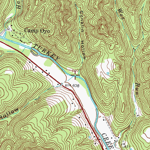 Topographic Map of Barbara Run, OH