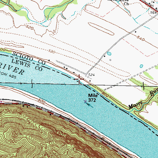 Topographic Map of Givens Landing, OH