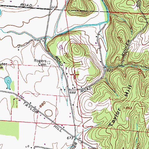Topographic Map of Glade School (historical), OH