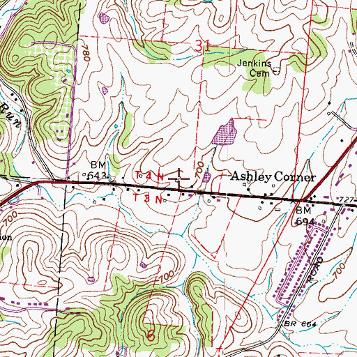 Topographic Map of Kettle School (historical), OH