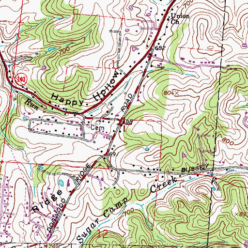 Topographic Map of Hartley School (historical), OH
