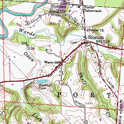 Topographic Map of Waite School (historical), OH