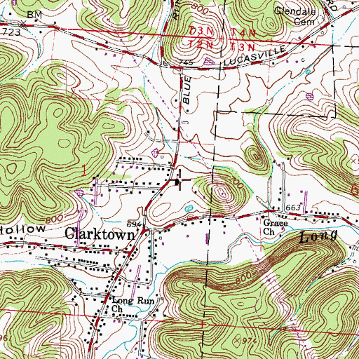 Topographic Map of Glendale Elementary School, OH