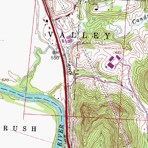 Topographic Map of Coon Hollow, OH
