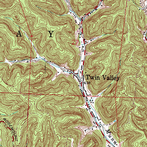 Topographic Map of Water Hollow, OH