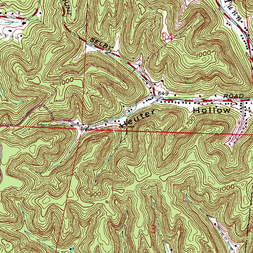 Topographic Map of Peachorchard Hollow, OH