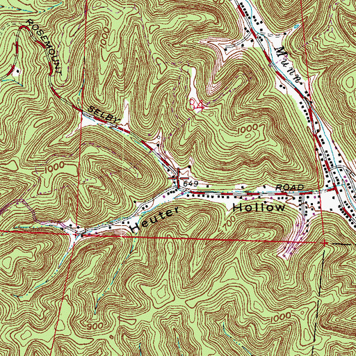 Topographic Map of Pond Hollow, OH