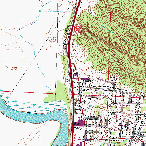 Topographic Map of Noel School (historical), OH