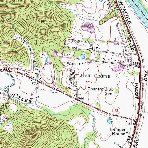 Topographic Map of Elks Country Club, OH