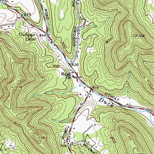 Topographic Map of Duck Run School (historical), OH