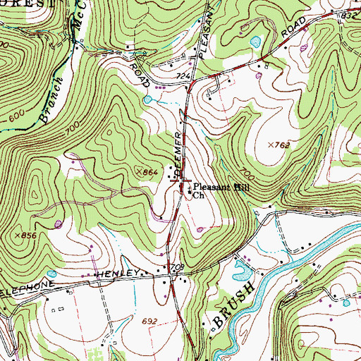 Topographic Map of Pleasant Hill School (historical), OH