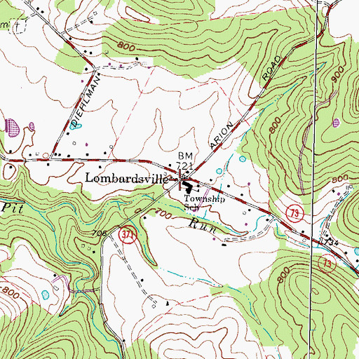 Topographic Map of Pine Flat School (historical), OH