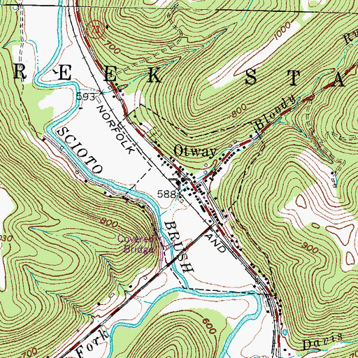Topographic Map of Otway Elementary School, OH