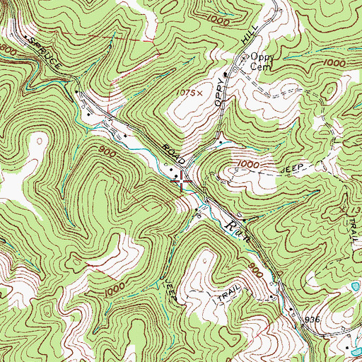 Topographic Map of Spruce Run School (historical), OH