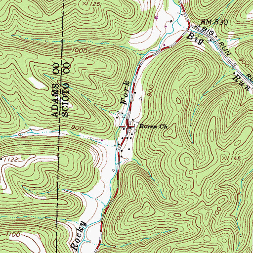 Topographic Map of Berea School (historical), OH