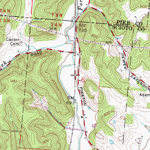 Topographic Map of County Line Siding (historical), OH