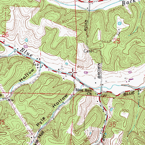 Topographic Map of Blue Run School (historical), OH