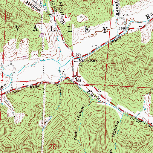 Topographic Map of Hockenberry Hollow, OH