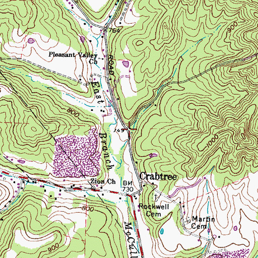 Topographic Map of Pleasant Valley School (historical), OH