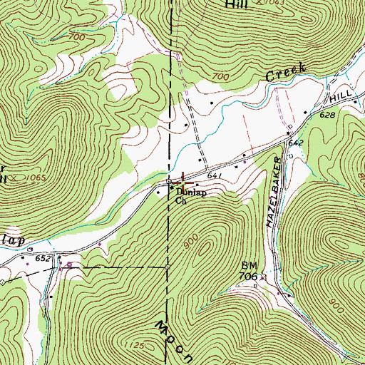 Topographic Map of Dunlap School (historical), OH