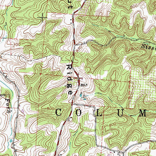 Topographic Map of Chestnut Ridge School (historical), OH