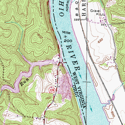 Topographic Map of Indian Landing, OH