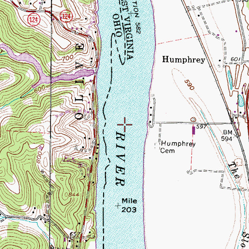 Topographic Map of Lock and Dam Number 20 (historical), OH