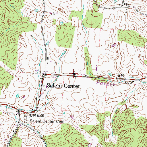 Topographic Map of Salem Center Elementary School, OH