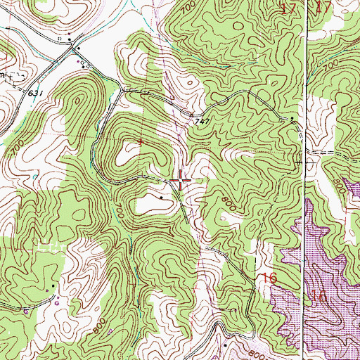 Topographic Map of Greenwood Church (historical), OH