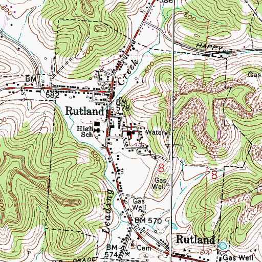 Topographic Map of Rutland Elementary School, OH