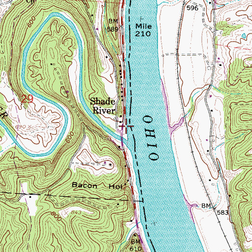 Topographic Map of Swans Landing, OH