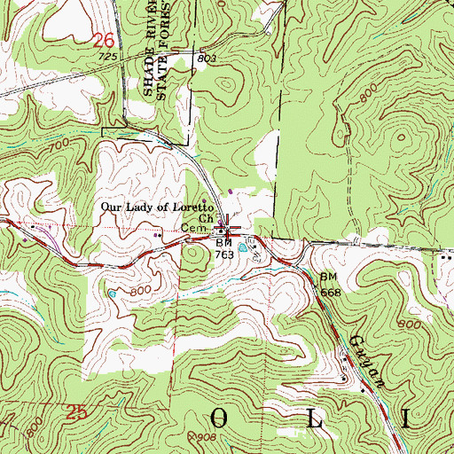 Topographic Map of Fayal (historical), OH
