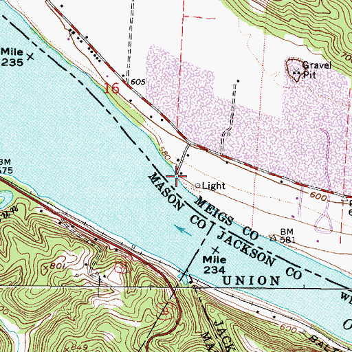 Topographic Map of Alexanders Landing, OH