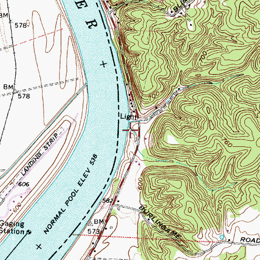 Topographic Map of Peytons Run, OH