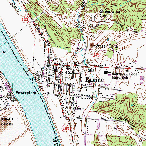 Topographic Map of Southern Elementary School, OH